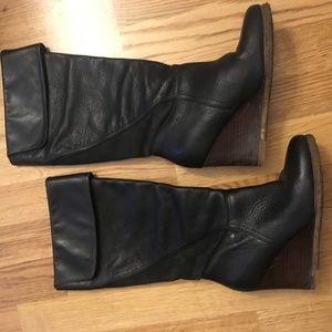 UGG RAVEENA WEDGE BLACK NUBUCK LEATHER 3200 WOMEN